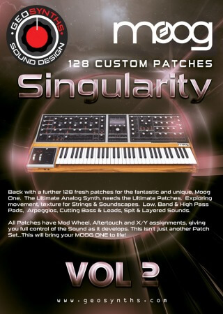 GeoSynths Singularity Vol.2 for Moog One Synth Presets